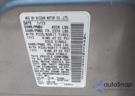 2013 Nissan Rogue Sv from USA, damaged, VIN JN8AS5MV6DW128042